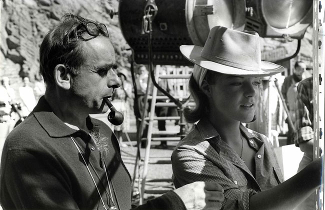 Henri-Georges Clouzot et Romy Schneider sur le tournage de "L'Enfer"